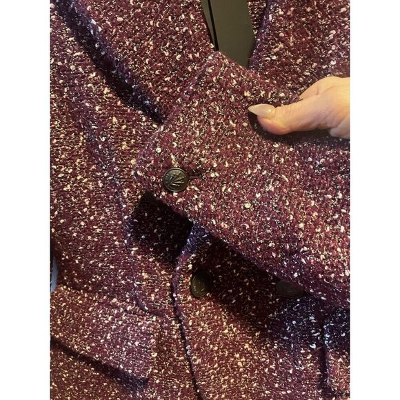 NWT RAG & BONE "Preston" Burgundy Tweed Boucle Double Breasted Blazer Jacket 2 - Picture 11 of 16